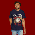 Take Time to Pray Pocket Watch T-Shirt — Faith-Based Floral Christian Tee