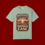 Scripture Comfort T-Shirt — "With God Every Hardship Brings Ease" Christian Faith Tee
