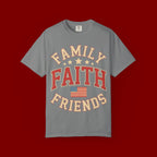 Family Faith Friends T-Shirt — Patriotic American Flag Tee