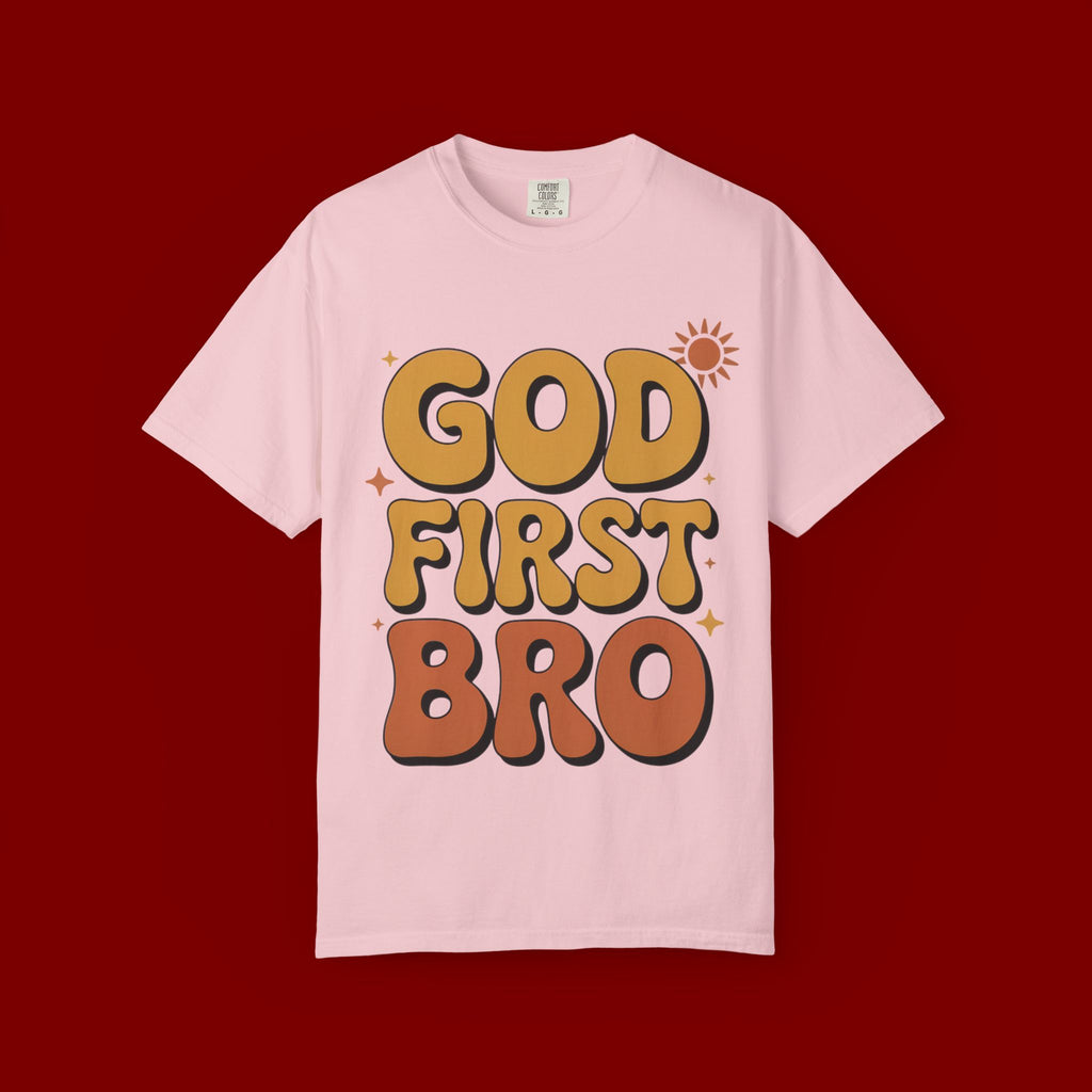 God First Bro T-Shirt — Retro Christian Faith Tee