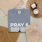 Pray & Never Give Up T-Shirt — Inspirational Christian Mountain Tee