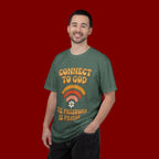 Connect to God T-Shirt — "The Password Is Prayer" Retro Faith Tee