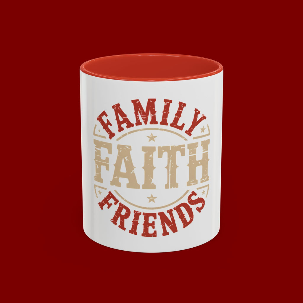 Faith Family Friends Accent Coffee Mug – Inspirational Religious Gift (11/15oz)