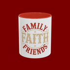Faith Family Friends Accent Coffee Mug – Inspirational Religious Gift (11/15oz)