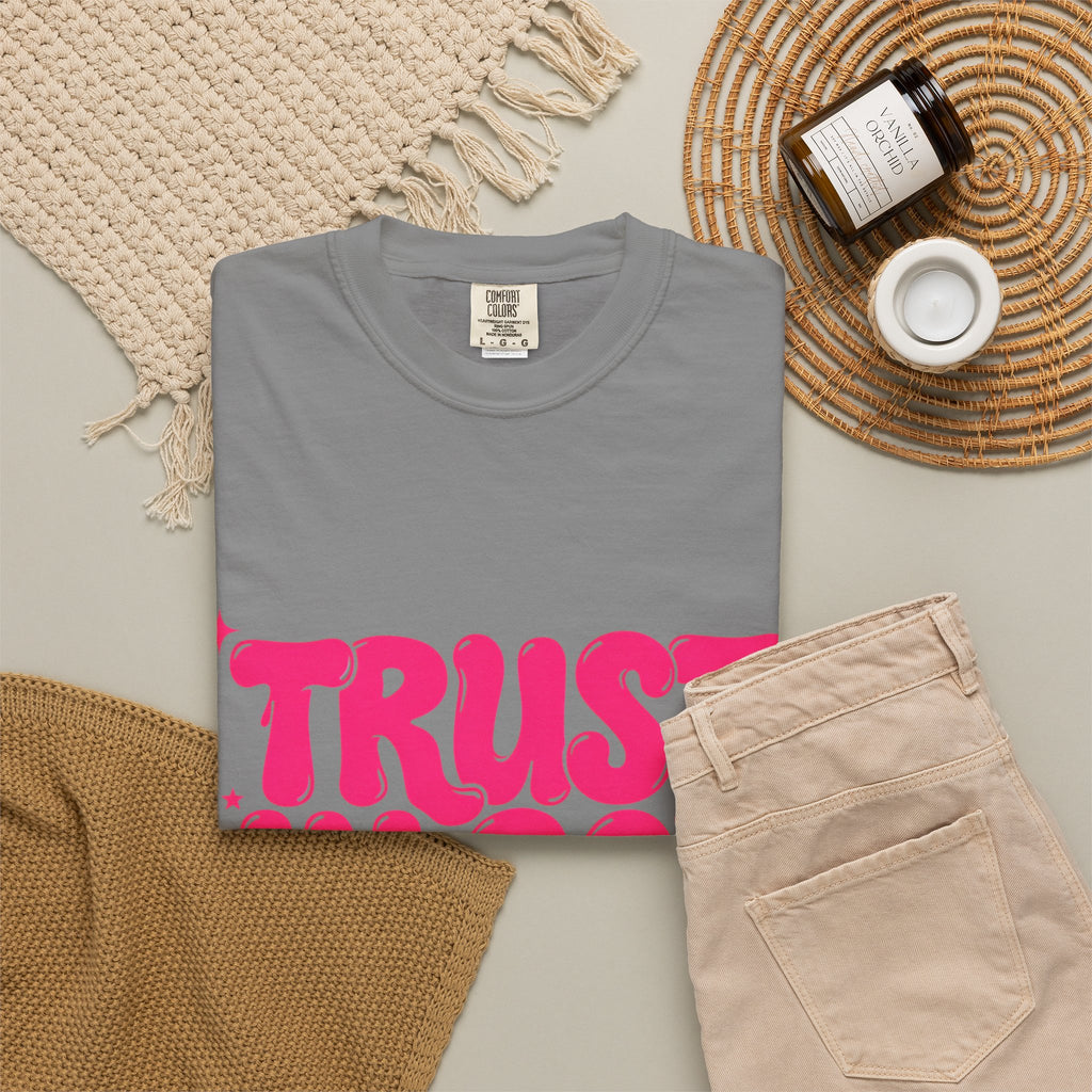 Trust in God T-Shirt — Retro Pink Faith Graphic Tee