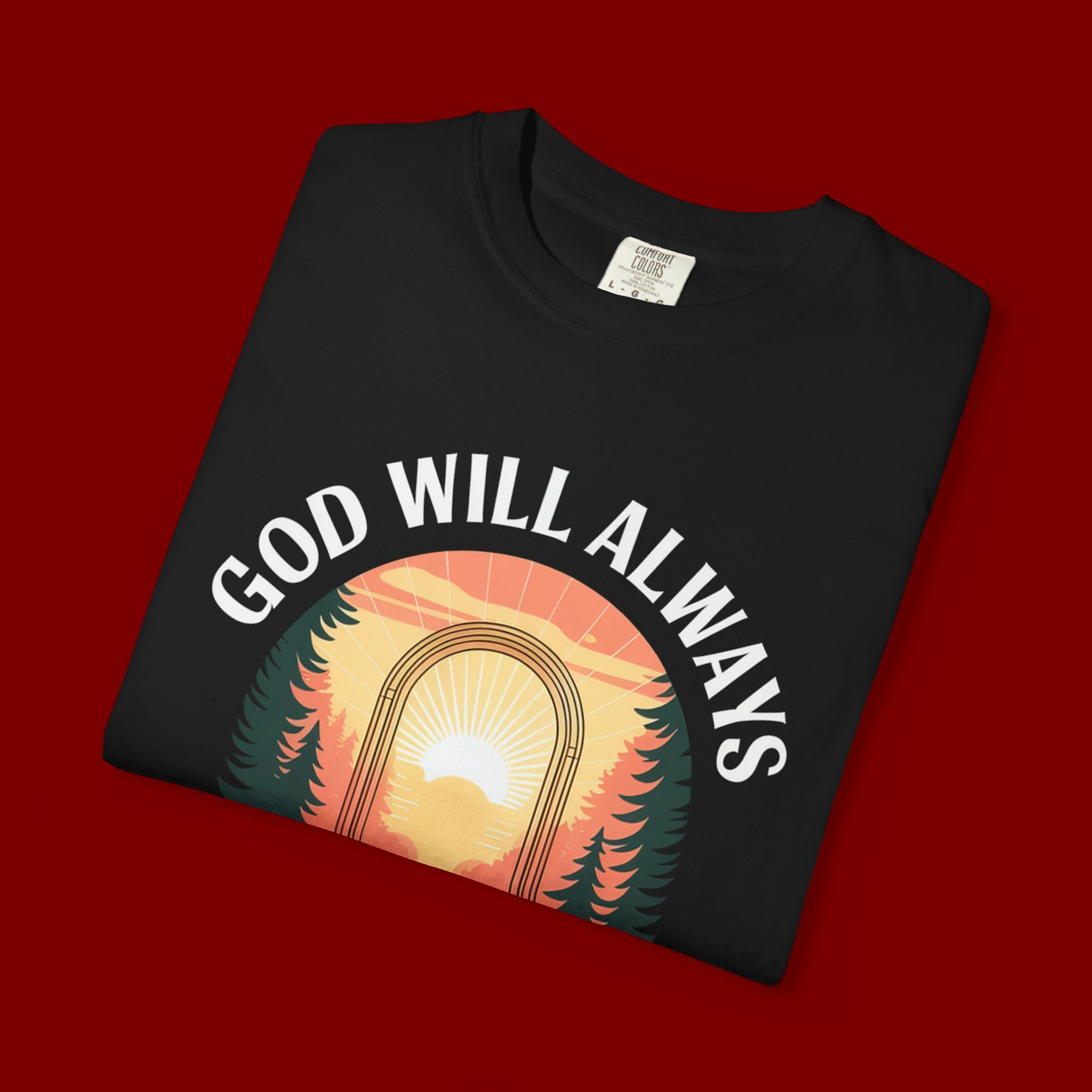 Make a Way Christian T-Shirt — 'God Will Always Make a Way' Sunset Faith Tee