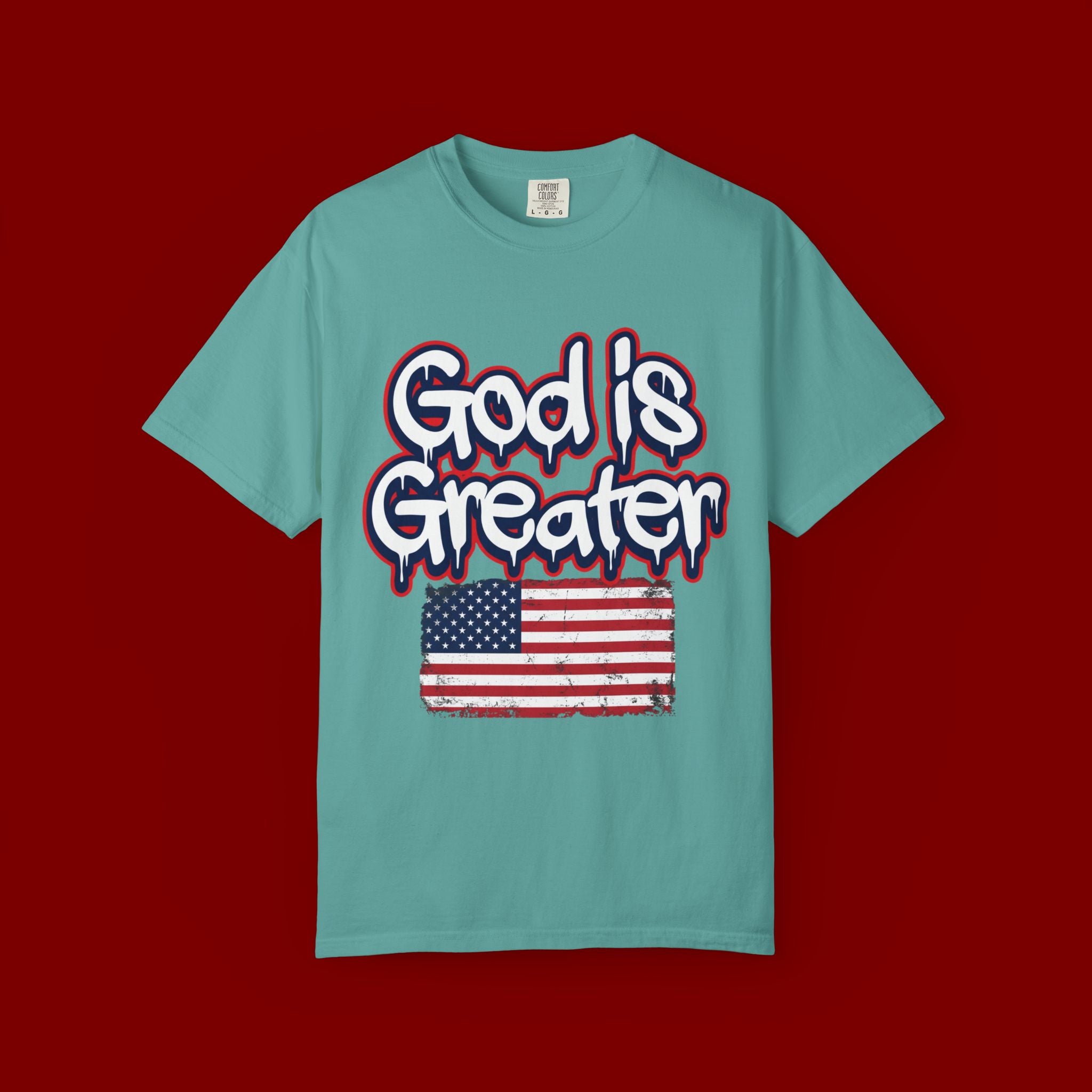 God Is Greater American Flag T-Shirt