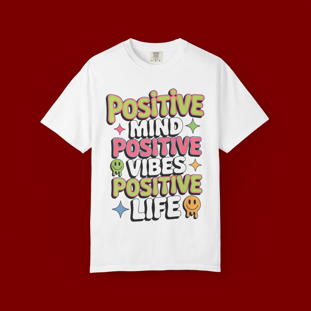 Positive Mind Positive Vibes Positive Life T-Shirt — Retro Smile Graphic Tee
