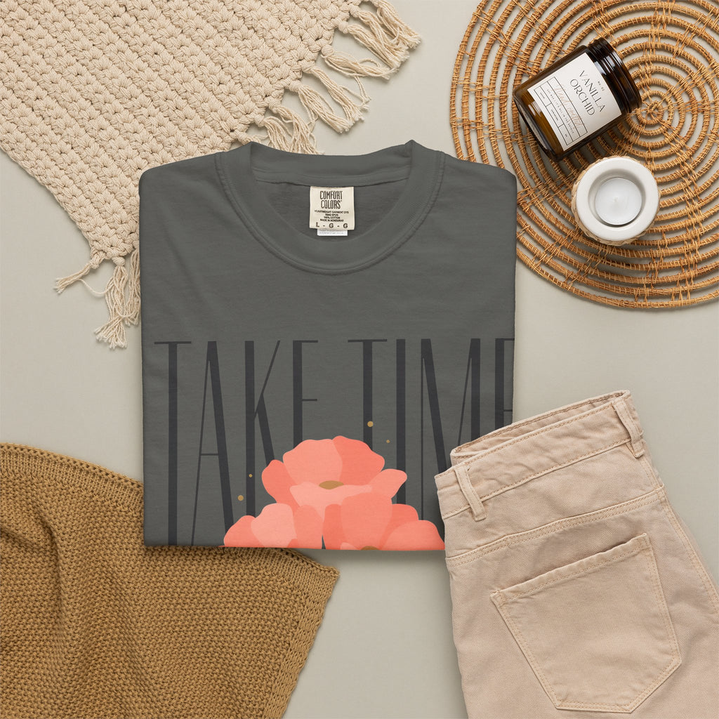 T-Shirt — "Take Time to Pray" Floral Christian Tee