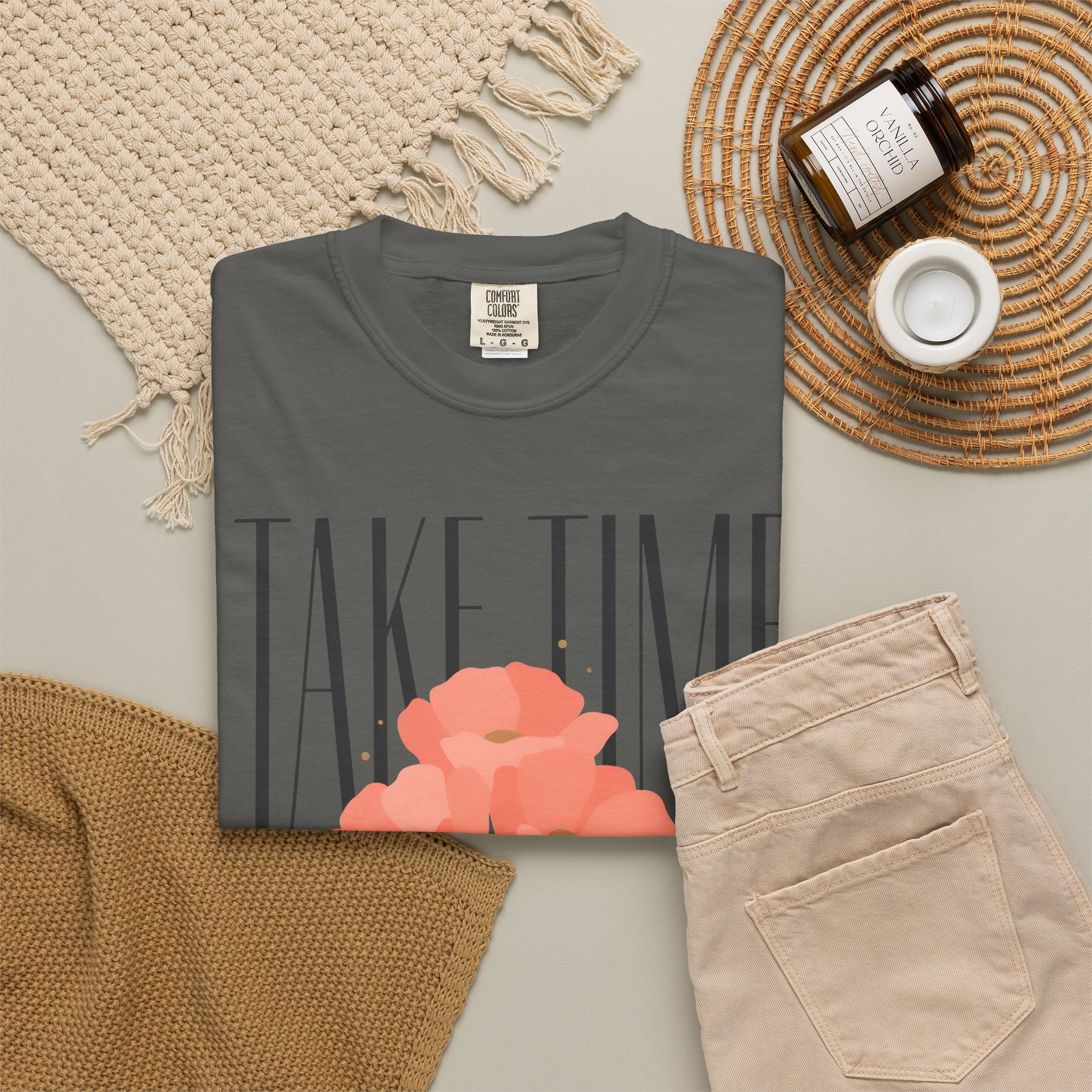 T-Shirt — "Take Time to Pray" Floral Christian Tee