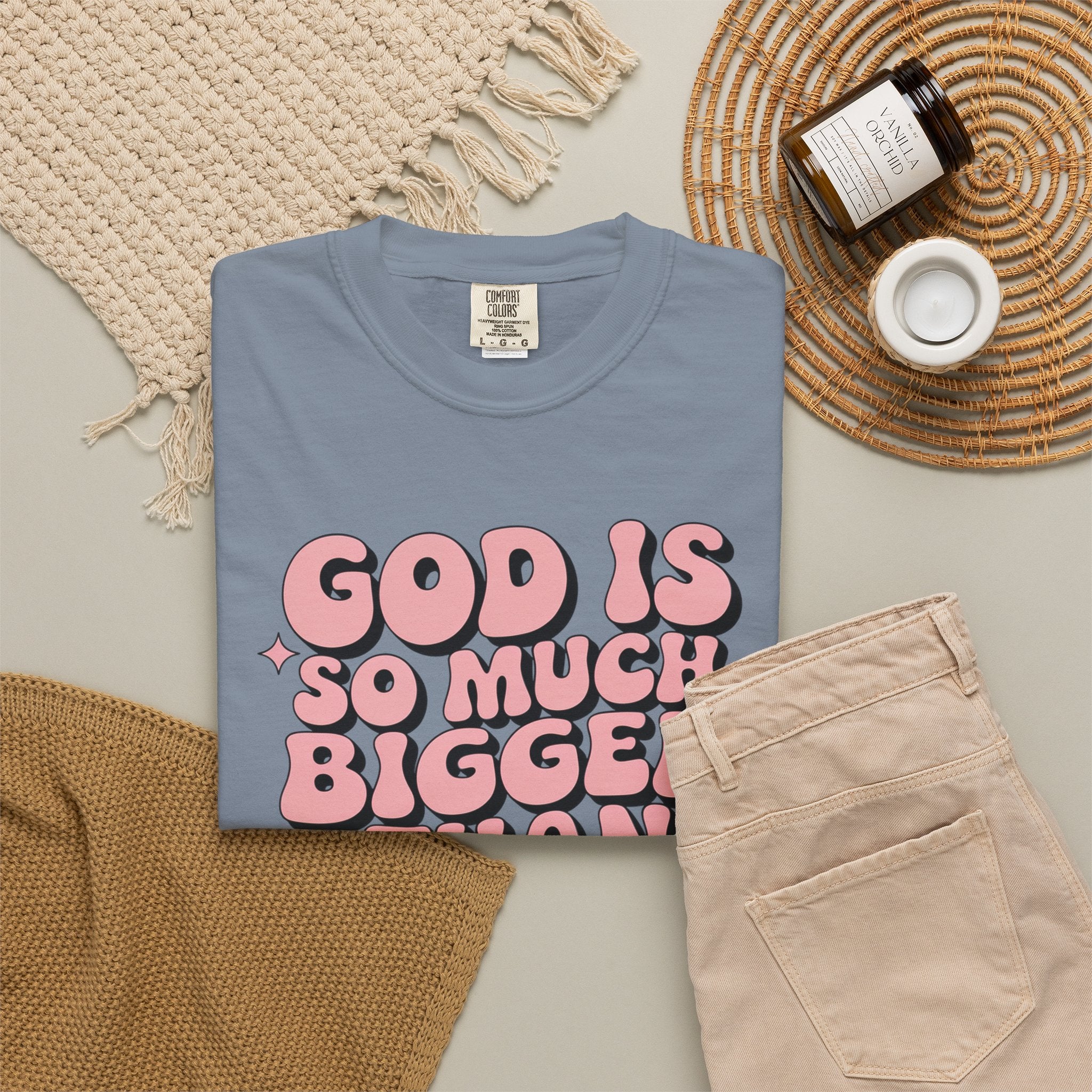 God Is So Much Bigger Tee — Retro Faith Graphic T-Shirt