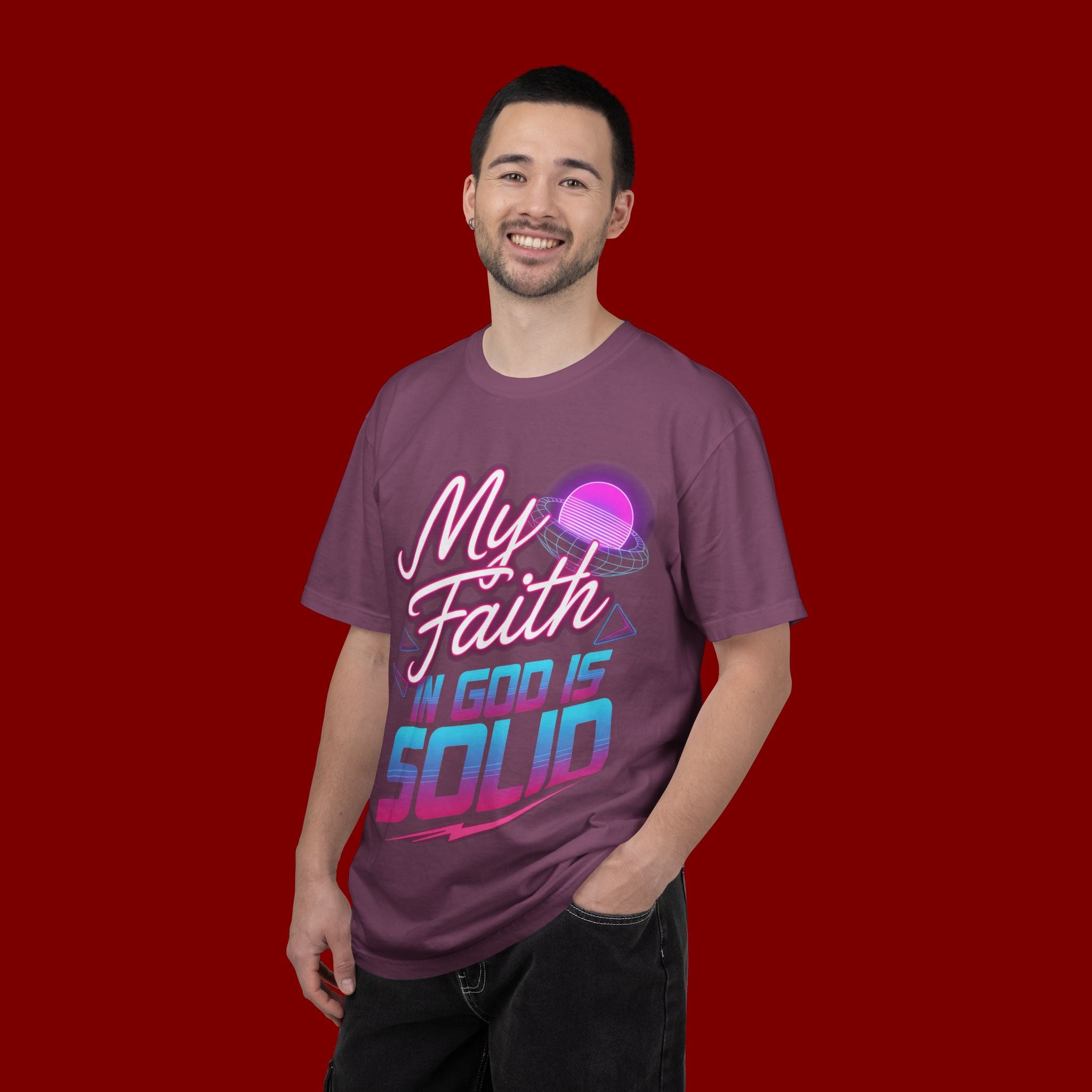 Faith T-Shirt — "My Faith in God Is Solid" Retro Graphic Tee