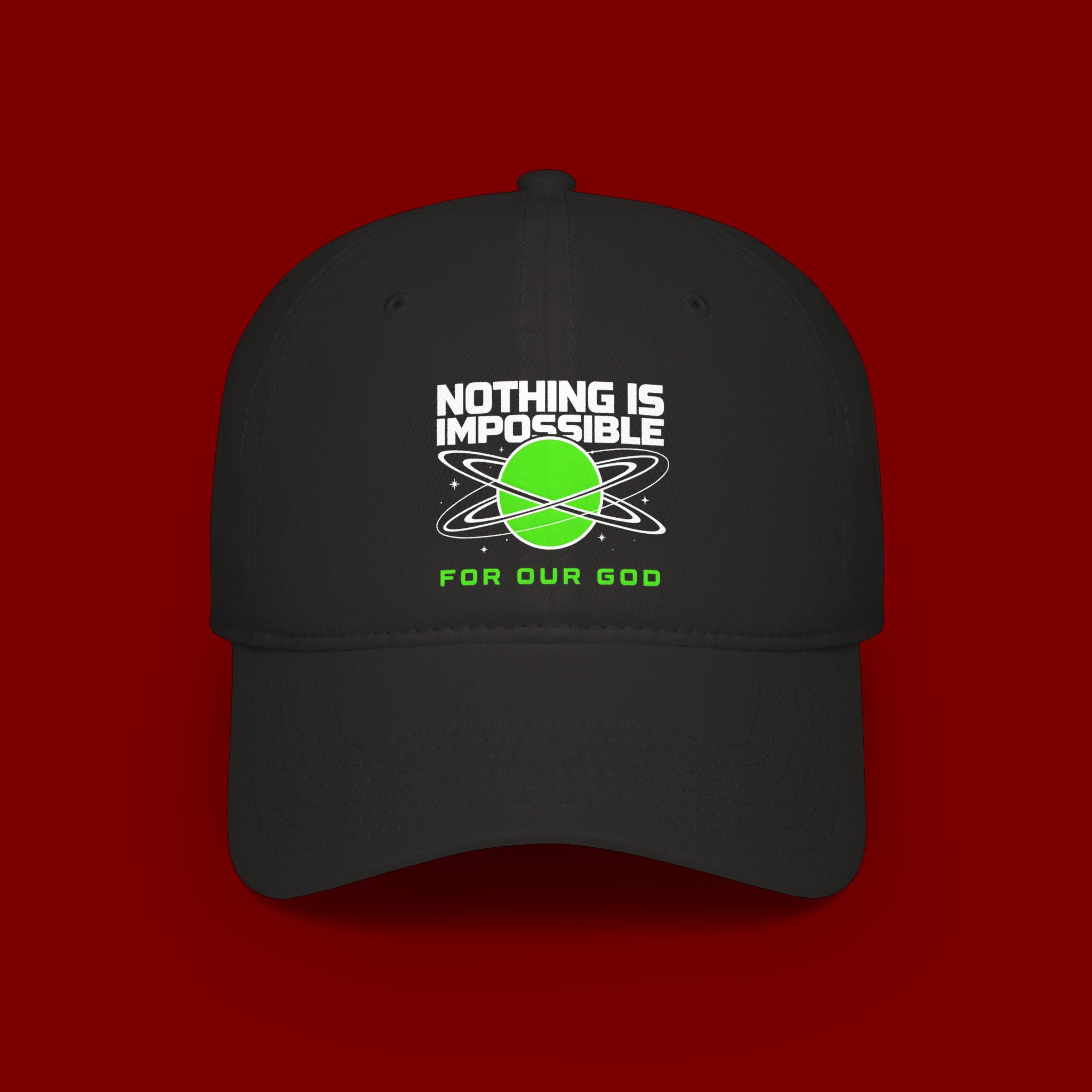 Nothing Is Impossible Baseball Cap — Faith-Inspired Green Planet Design