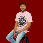 Faith-Based Mountain T-Shirt — "With God All Things Are Possible"