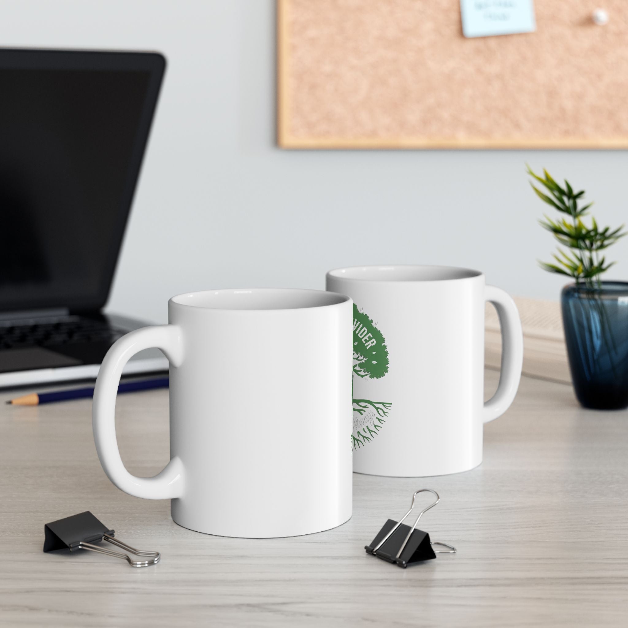 Ceramic Mug – "God Is My Provider" Green Tree Faith Coffee Cup (11oz & 15oz)