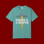 Prayer Is a Weapon T-Shirt — Christian Faith Lightning Graphic Tee