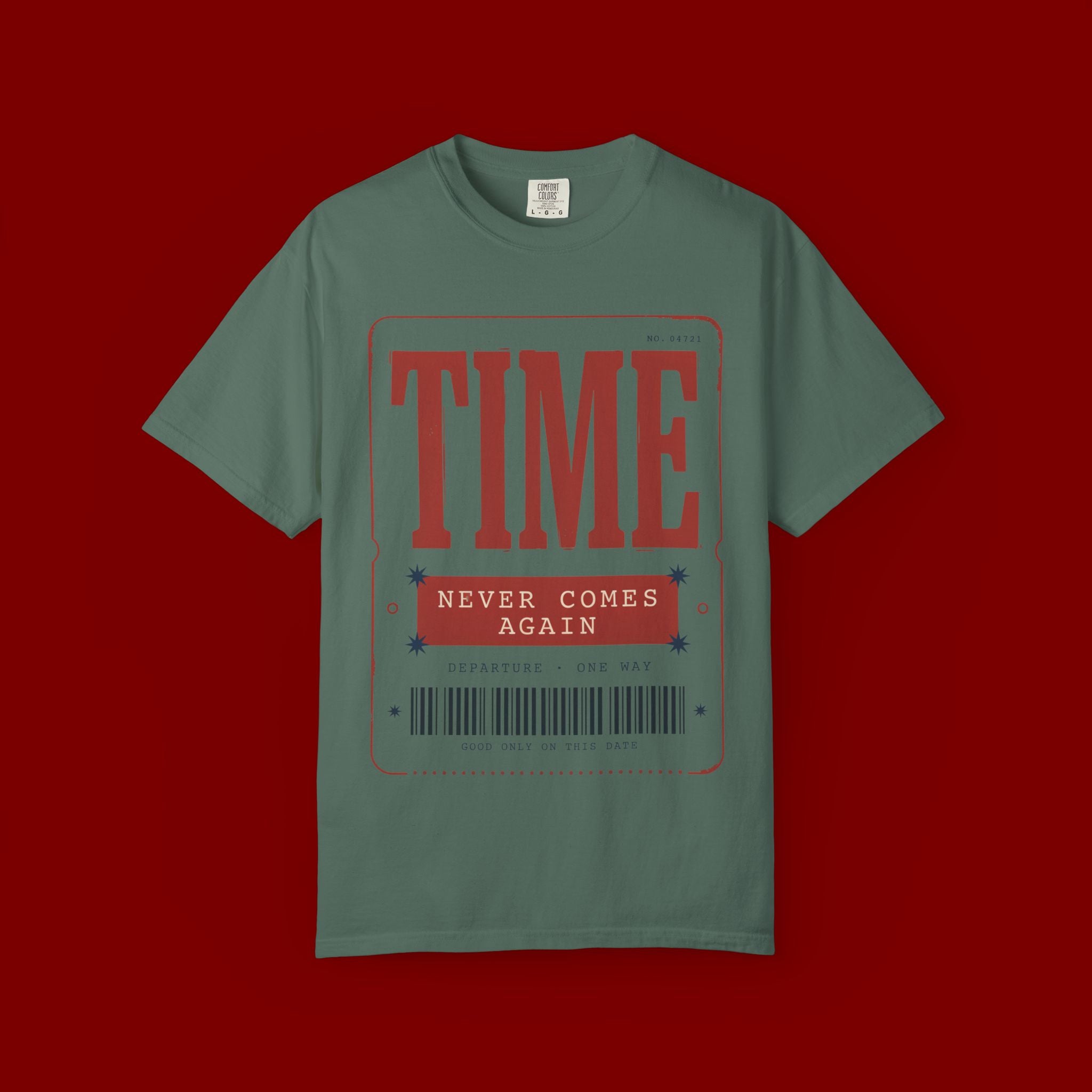 TIME Never Comes Again T-Shirt — Vintage Ticket Graphic Tee