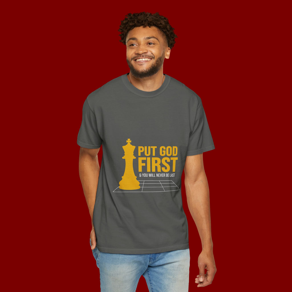 Put God First Chess King T-Shirt — Christian Faith Graphic Tee