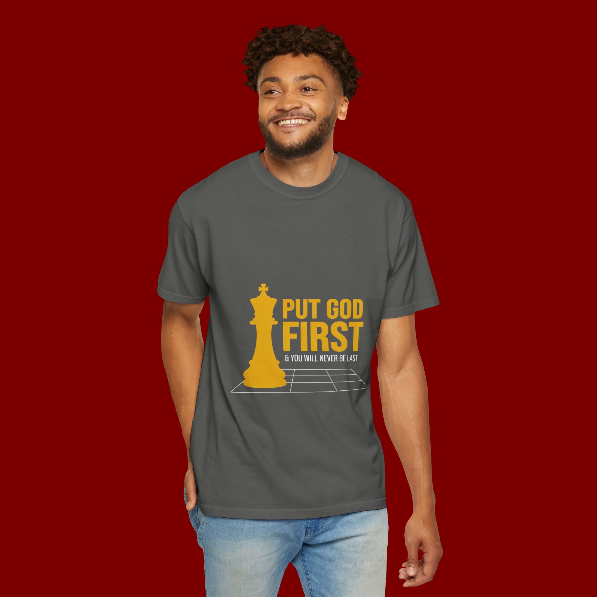 Put God First Chess King T-Shirt — Christian Faith Graphic Tee