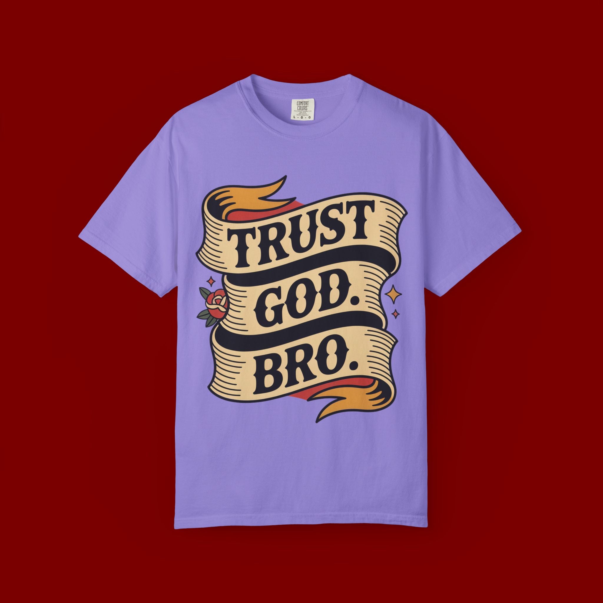 Trust God, Bro T-Shirt — Retro Ribbon Faith Tee