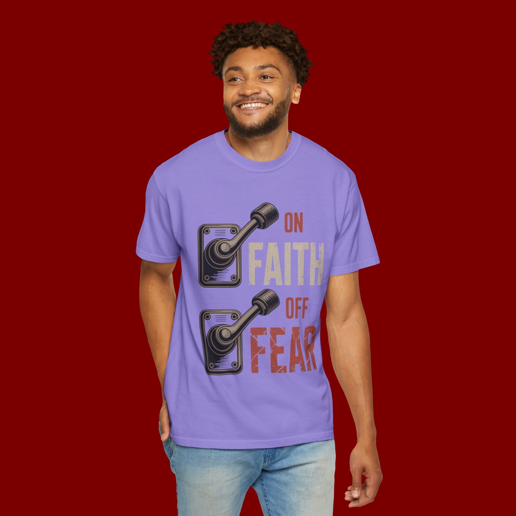 Faith On, Fear Off T-Shirt — Inspirational Christian Graphic Tee