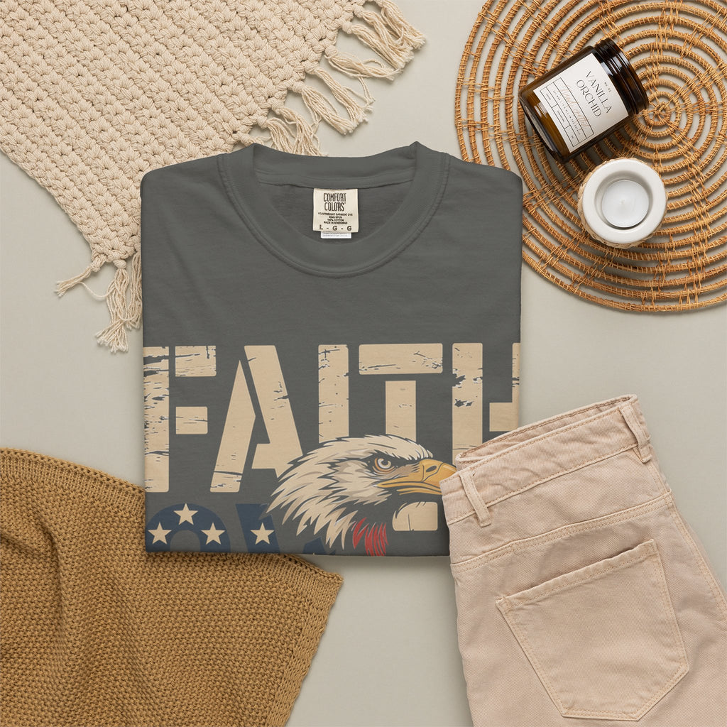 Faith Over Fear T-Shirt — Patriotic Eagle Graphic Tee
