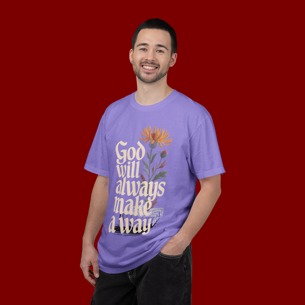 God Will Always Make a Way T-Shirt — Inspirational Floral Christian Tee