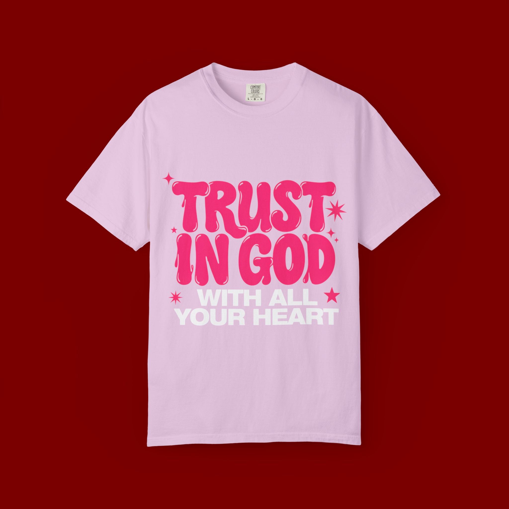 Trust in God T-Shirt — Retro Pink Faith Graphic Tee