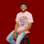 Good Vibes Only T-Shirt — Positive Message Graphic Tee with Ribbon Design