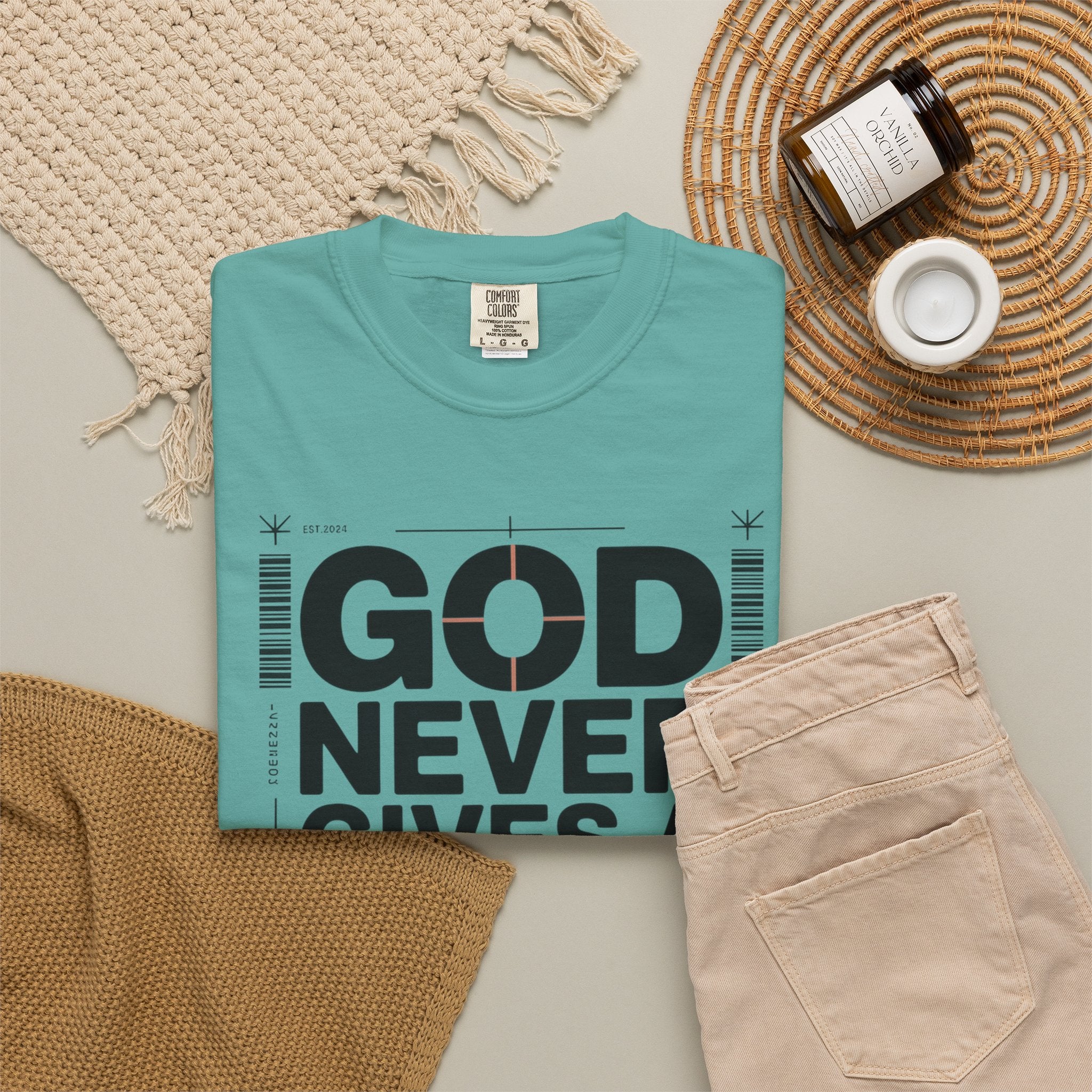 Christian Inspirational T-Shirt — "God Never Gives a Burden You Can't Bear" Motivational Tee