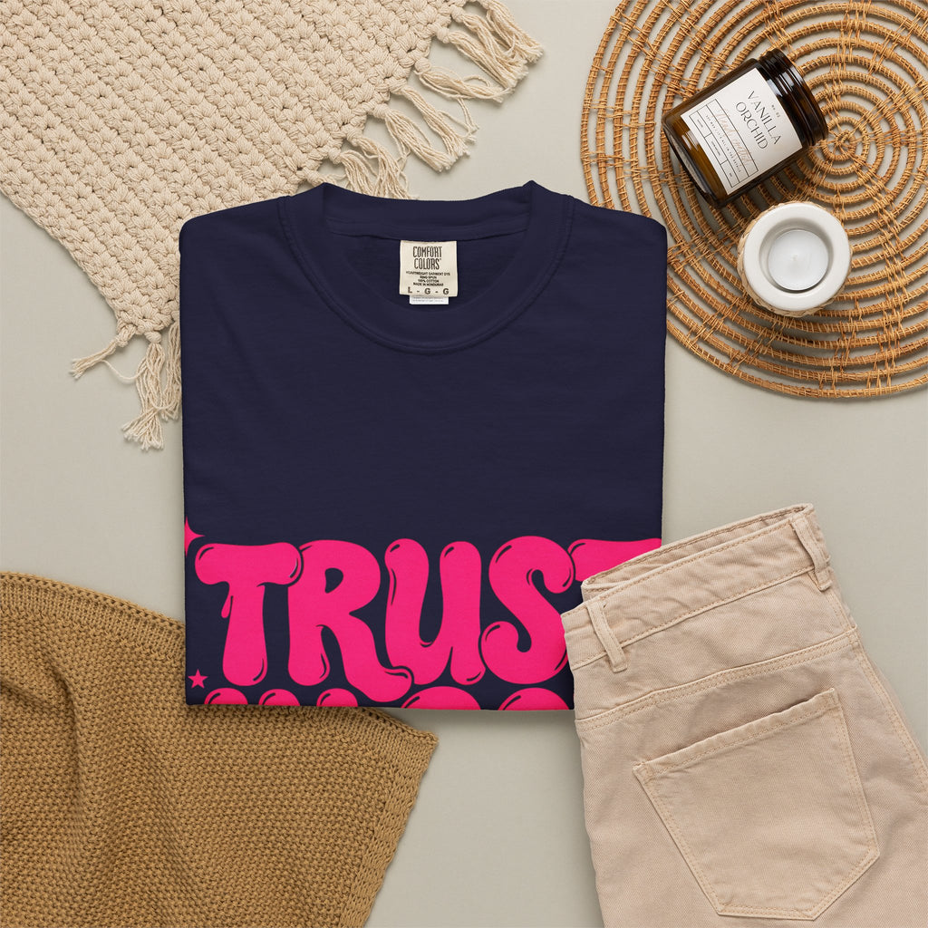 Trust in God T-Shirt — Retro Pink Faith Graphic Tee