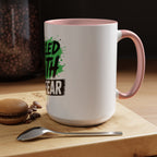 Accent Coffee Mug — "Fueled by Faith Not Fear" Inspirational Ceramic Mug (11/15 oz)