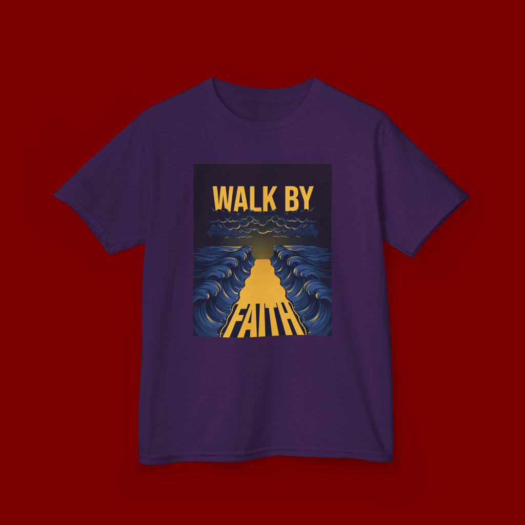 Kids T‑Shirt — "Walk By Faith" Inspirational Graphic Tee for Children