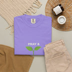 Pray & Never Give Up T-Shirt – Inspirational Faith Tee with Sprout Graphic