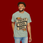 Trust God, Bro T-Shirt — Retro Ribbon Faith Tee