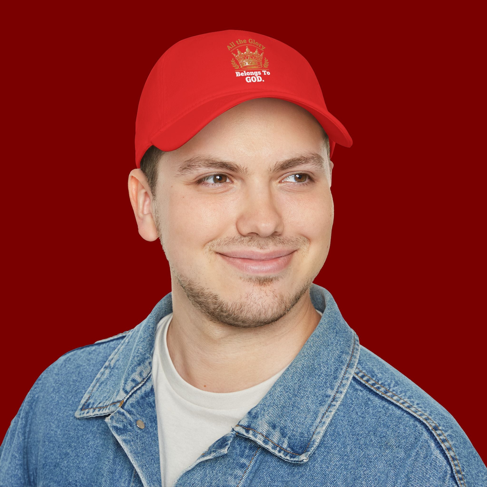All the Glory Belongs to God Red Low Profile Baseball Cap