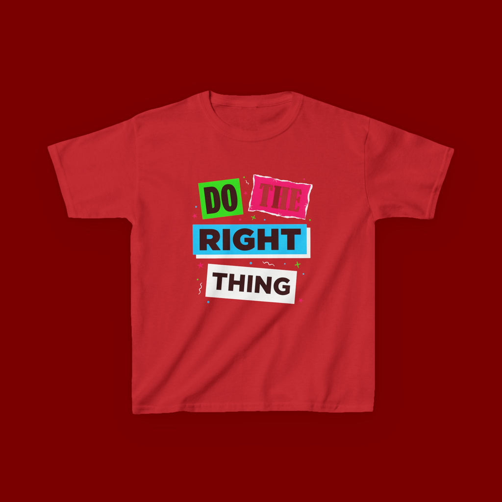 Kids Tee - "Do The Right Thing" Bold Colorblock Graphic