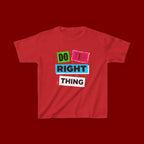 Kids Tee - "Do The Right Thing" Bold Colorblock Graphic