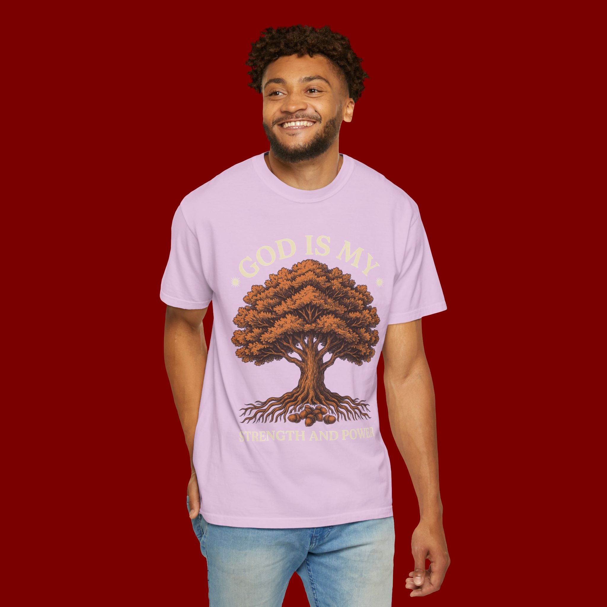 God Is My Strength T-Shirt — Tree Faith Graphic Tee