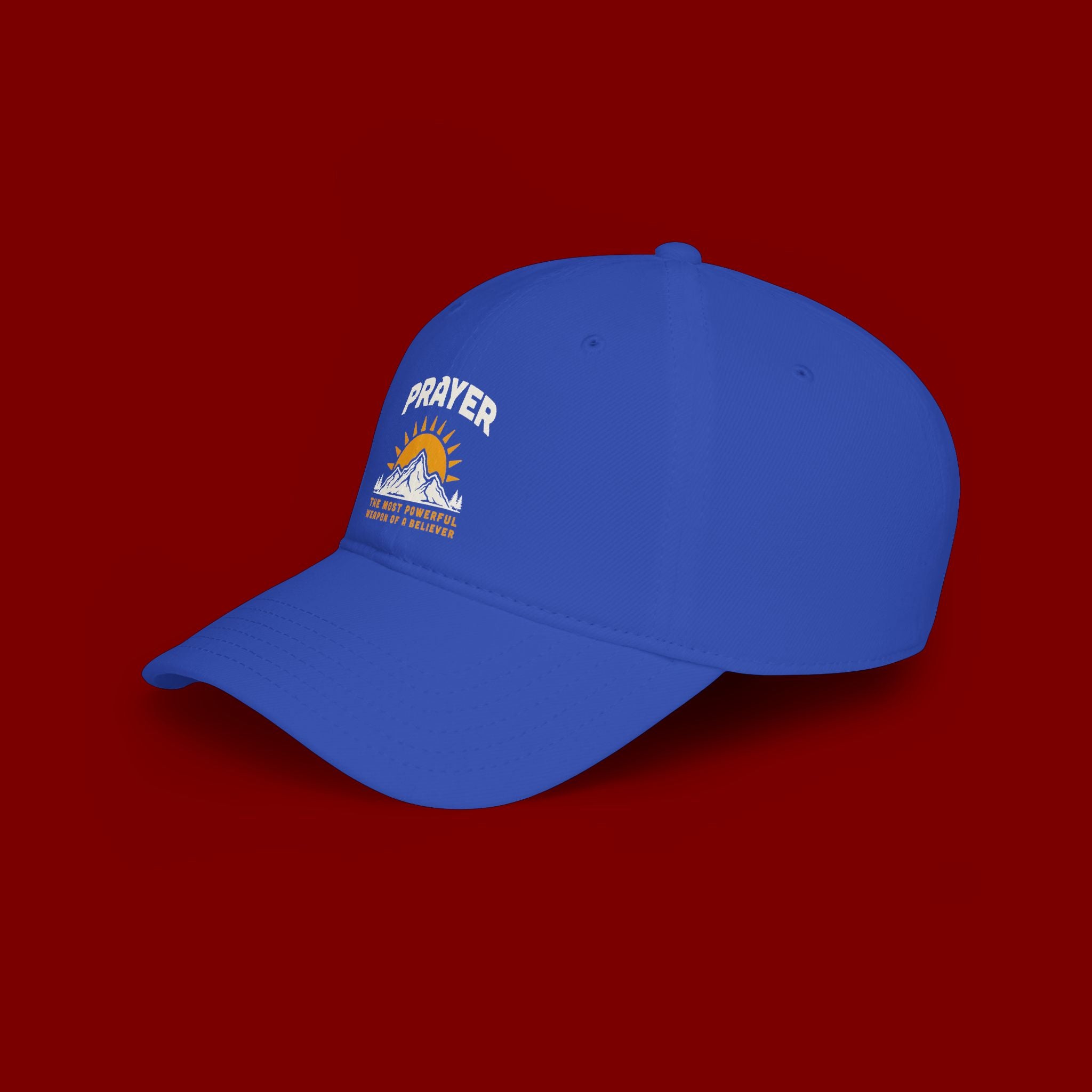 Prayer Sunrise Baseball Cap — Spiritual Faith Hat with Mountain Graphic