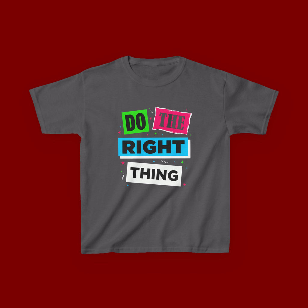 Kids Tee - "Do The Right Thing" Bold Colorblock Graphic