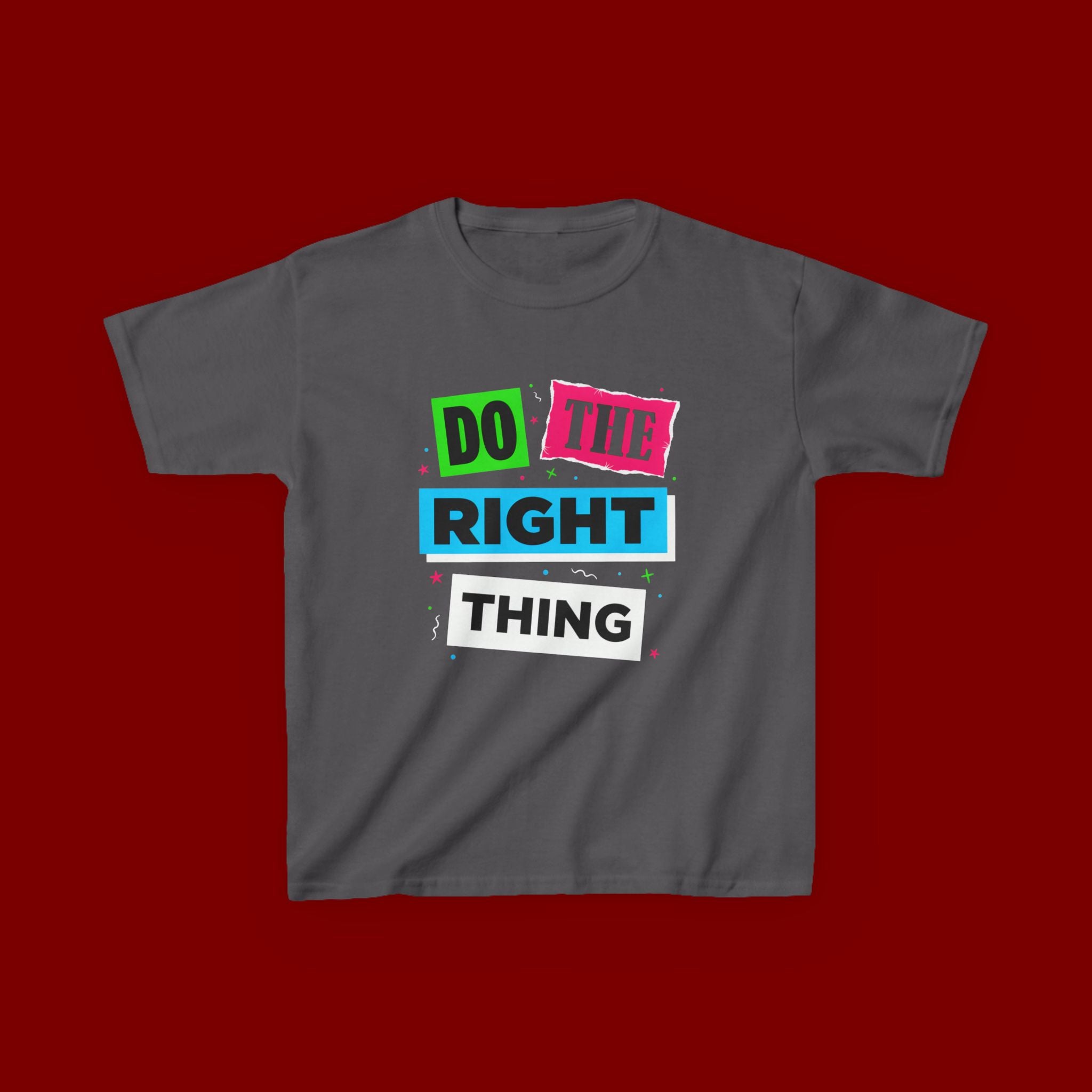 Kids Tee - "Do The Right Thing" Bold Colorblock Graphic