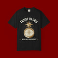 Trust in God Compass T-Shirt — "Trust In God With All Your Heart" Christian Faith Tee
