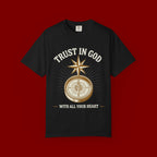 Trust in God Compass T-Shirt — "Trust In God With All Your Heart" Christian Faith Tee