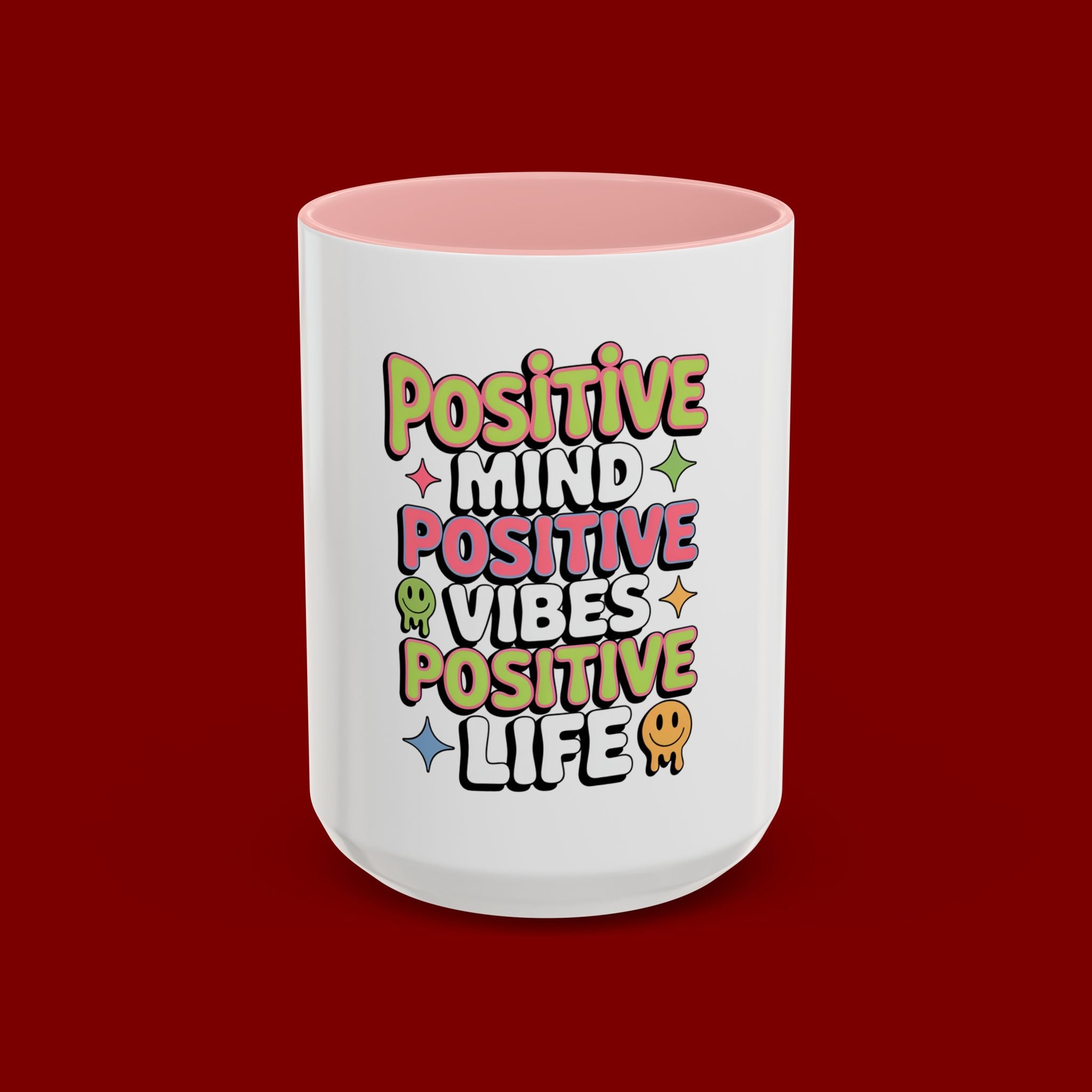 Positive Mind Positive Vibes Coffee Mug — Motivational Accent Mug