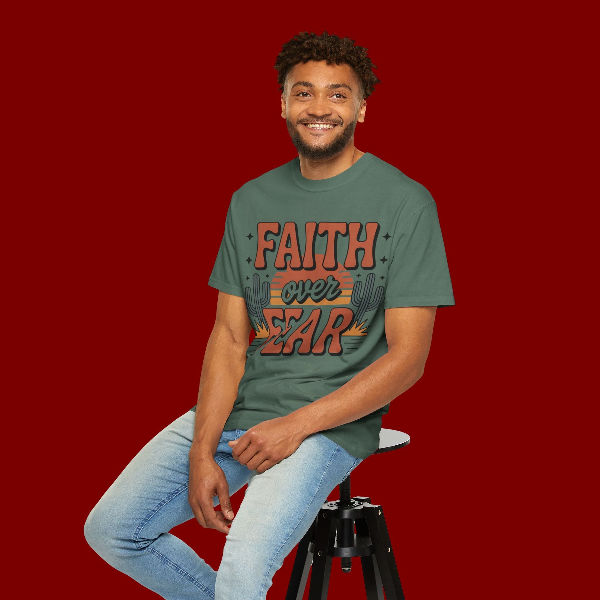 Faith Over Fear T-Shirt — Christian Inspirational Desert Graphic