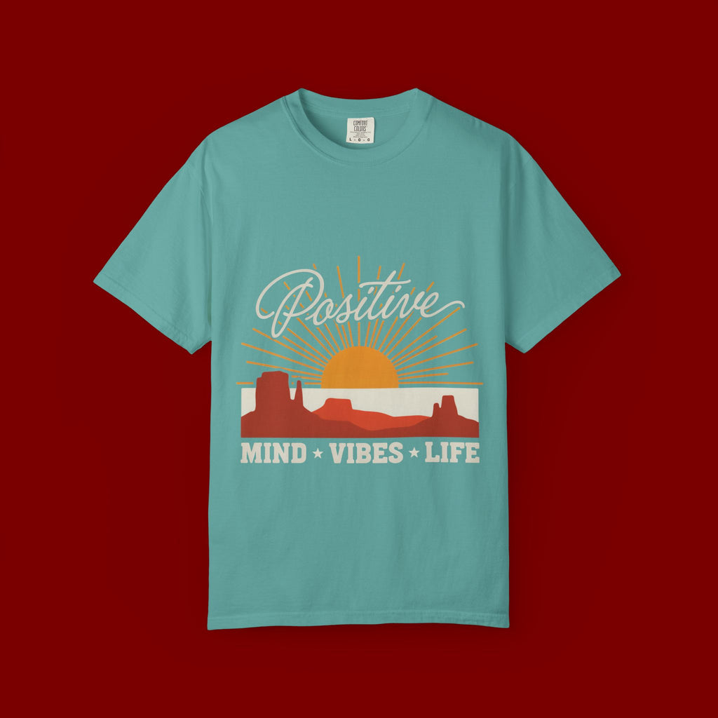 Positive Sunset T-Shirt — "Positive" Mind • Vibes • Life Motivational Tee