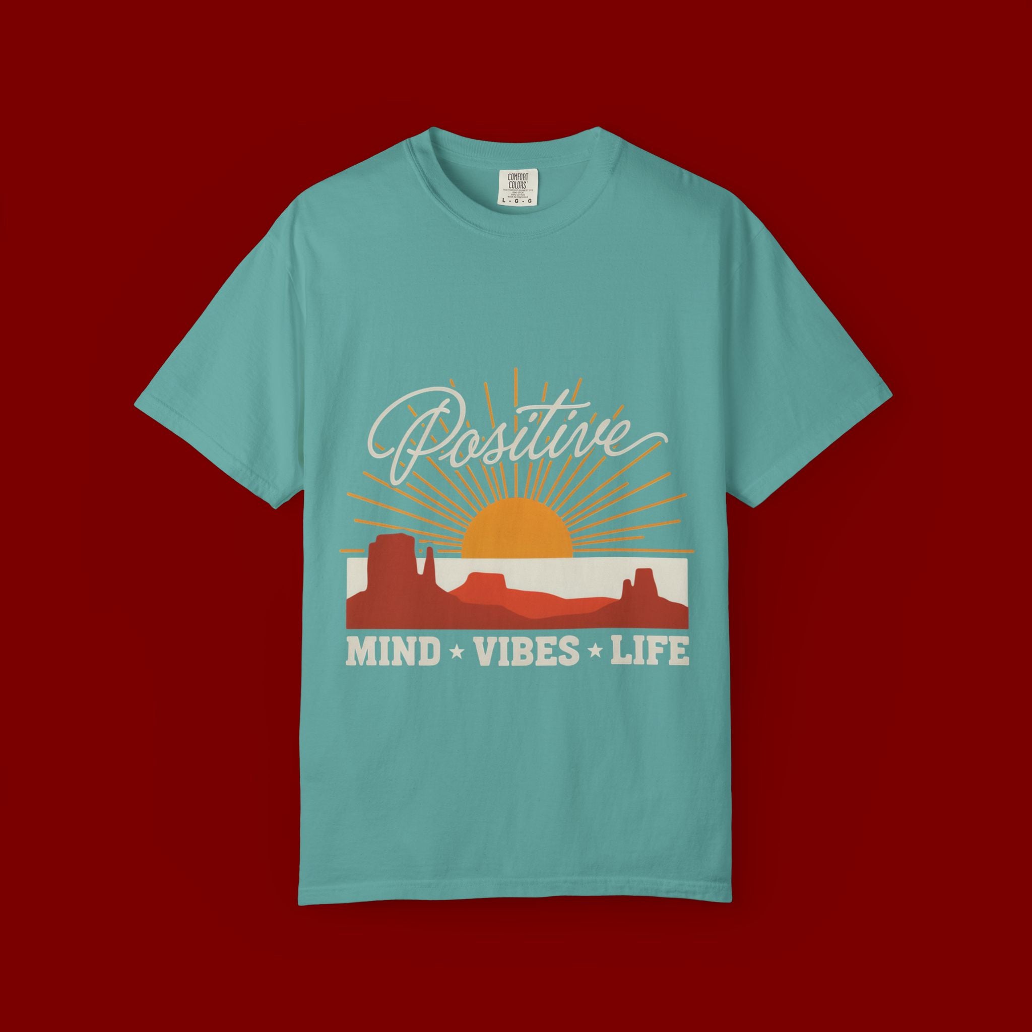 Positive Sunset T-Shirt — "Positive" Mind • Vibes • Life Motivational Tee