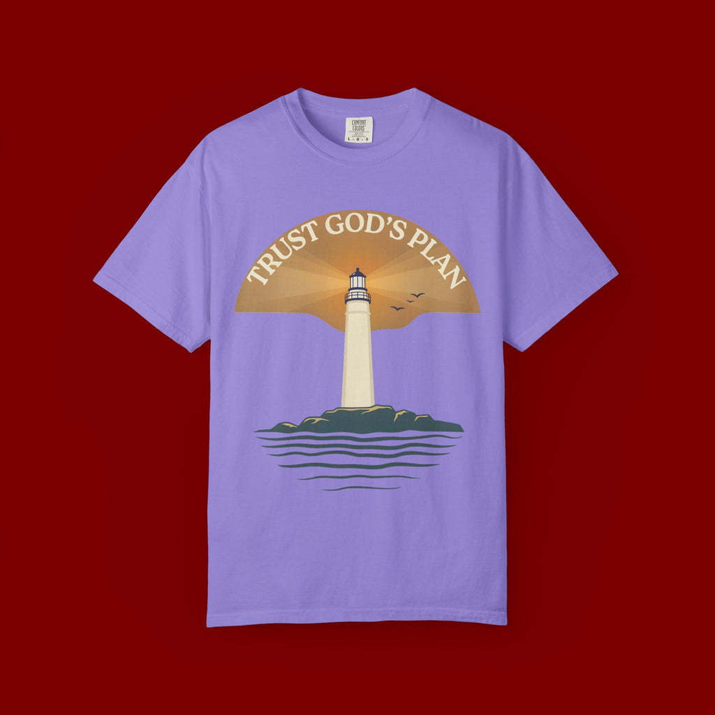 Trust God's Plan Lighthouse T-Shirt — Faith Coastal Tee