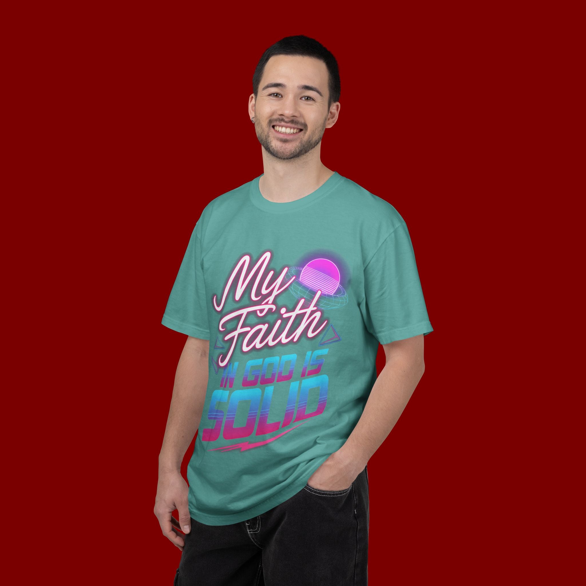 Faith T-Shirt — "My Faith in God Is Solid" Retro Graphic Tee